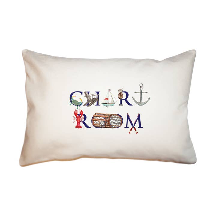 chart room large rectangle pillow for wholesale by Tina Labadini Designs