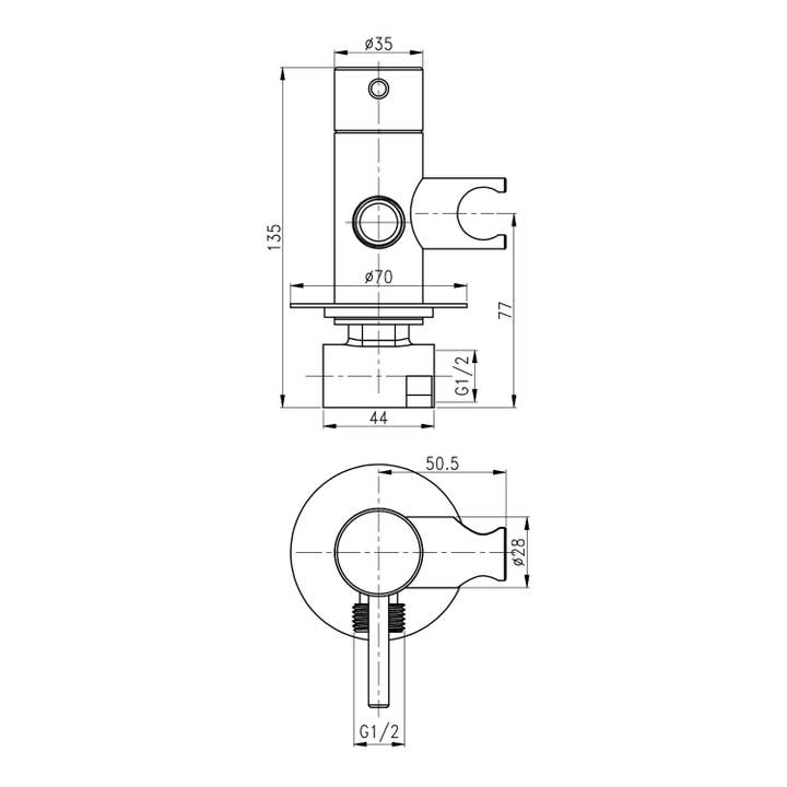 Stilform Handels GmbH - Wholesale Bathroom Accessory Set - Design toilet/bidet hand shower complete set with mini flush-mounted mixer