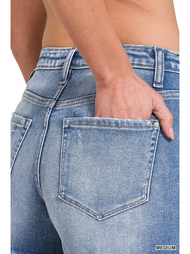 42POPS - Wholesale Shorts - Women's - ', Frayed Hem Denim Shorts