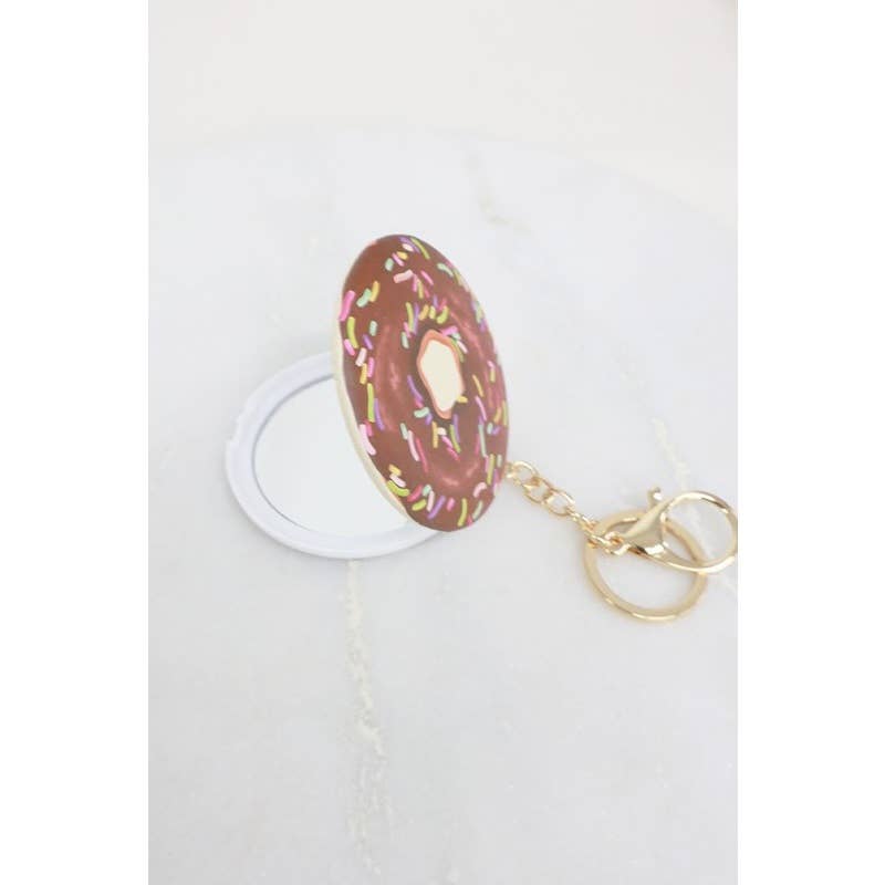 MÉLANGER LA COULEUR Miroir compact Donut avec porte-clés en vente sur Faire1
