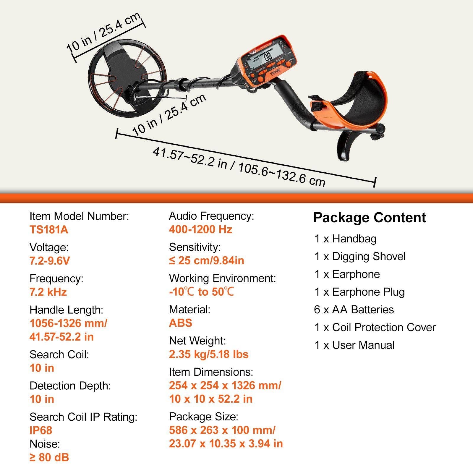 Hard Rock Health Stores - Wholesale Sporting Accessories - Metal Detector for Adults & Kids, 10 Inch Waterproof Search Coil with LCD Display 7 Modes, Adjustable 41''-52'' Aluminum Stem, DSP Chip Higher Accuracy Gold Detector 10'' Detection Depth6