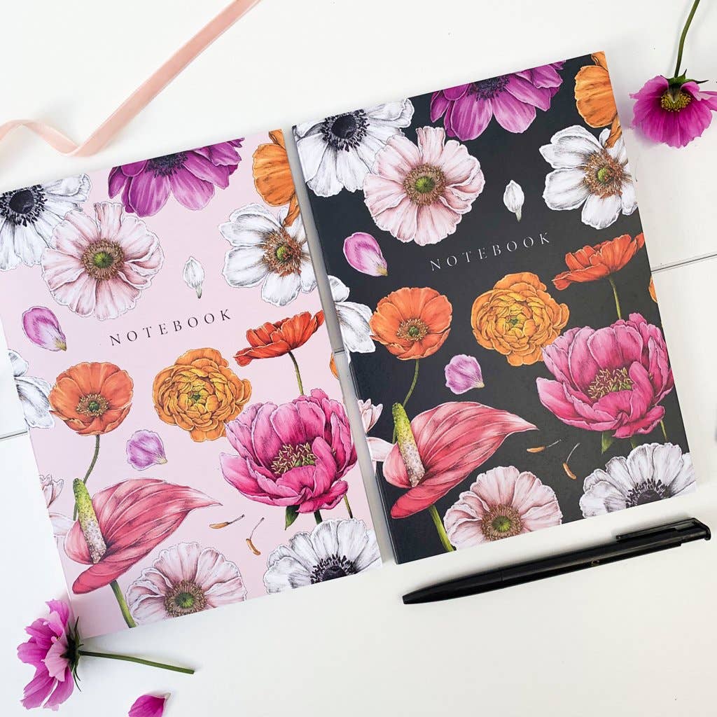 Catherine Lewis Design – wholesale Notebook – Floral Brights - Pack of 2 A5 Notebooks1