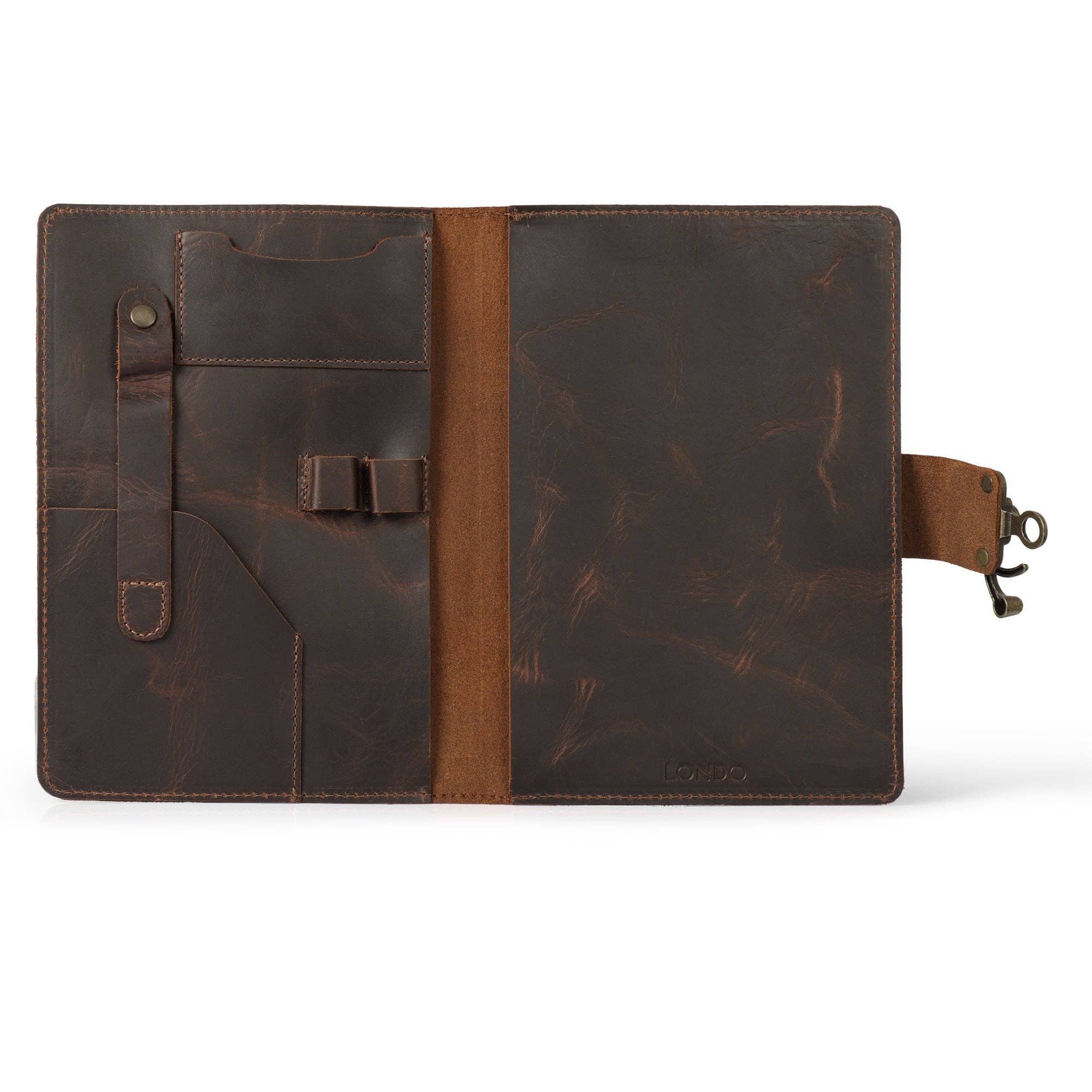 Londo - Wholesale Journal Cover - Londo Personalized Top Grain Leather Portfolio with Notepad (Snap Closure & Lock)71