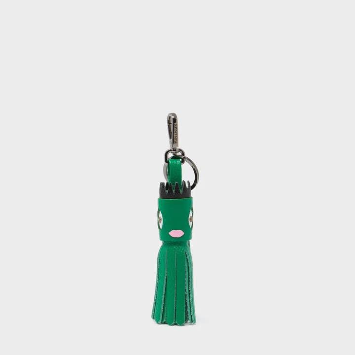 Min & Mon - Wholesale Keychain - Women's - Queen Callie Marie Charm - Irish Green Leather Keychain