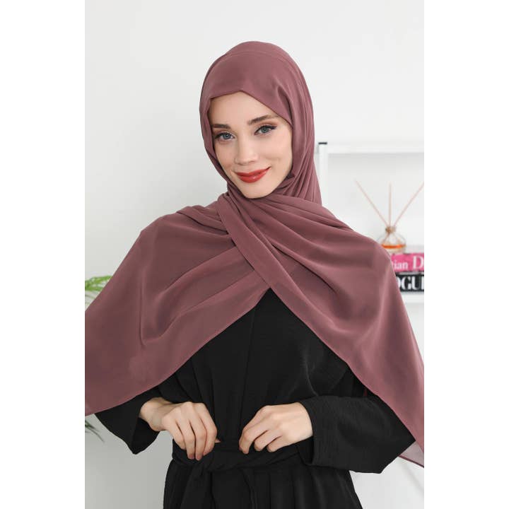 Aisha's Design - Wholesale Hijab – Women’s - Instant Chiffon Shawl Headscarf for Women with Cotton Bonnet Chiffon Turban Cap, Ready-to-Wear Soft Chiffon Shawl Instant Hijab Wrap,PS-46143