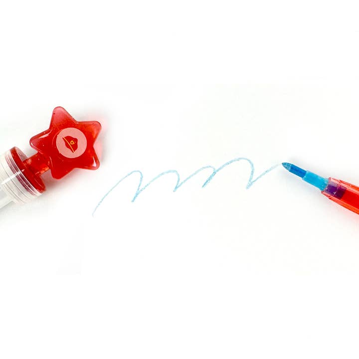 Tiny Mills - Wholesale Crayons - Kids & Baby - Fire Truck Stackable Crayon with Stamper Topper2