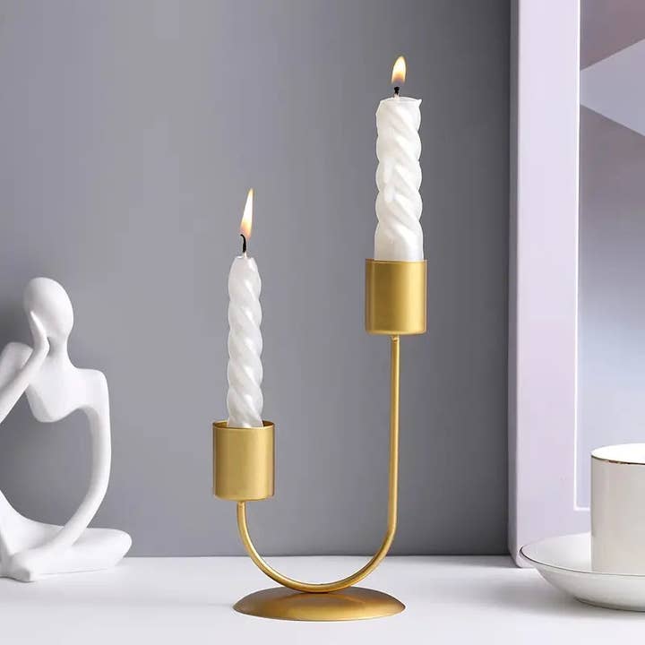 Huis Van Merken – Engroshandel Lyseholder – 1 stk. dobbelt lysestage – Mat sort lysestage til romantiske middage med stearinlys3