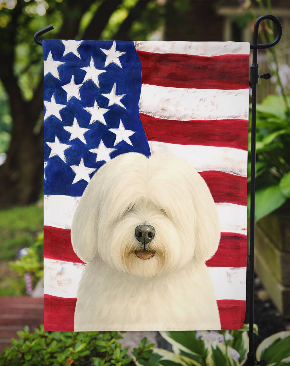 Caroline's Treasures – Engroshandel Flag – Coton de Tulear Amerikansk Flag Haveflag WDK63521