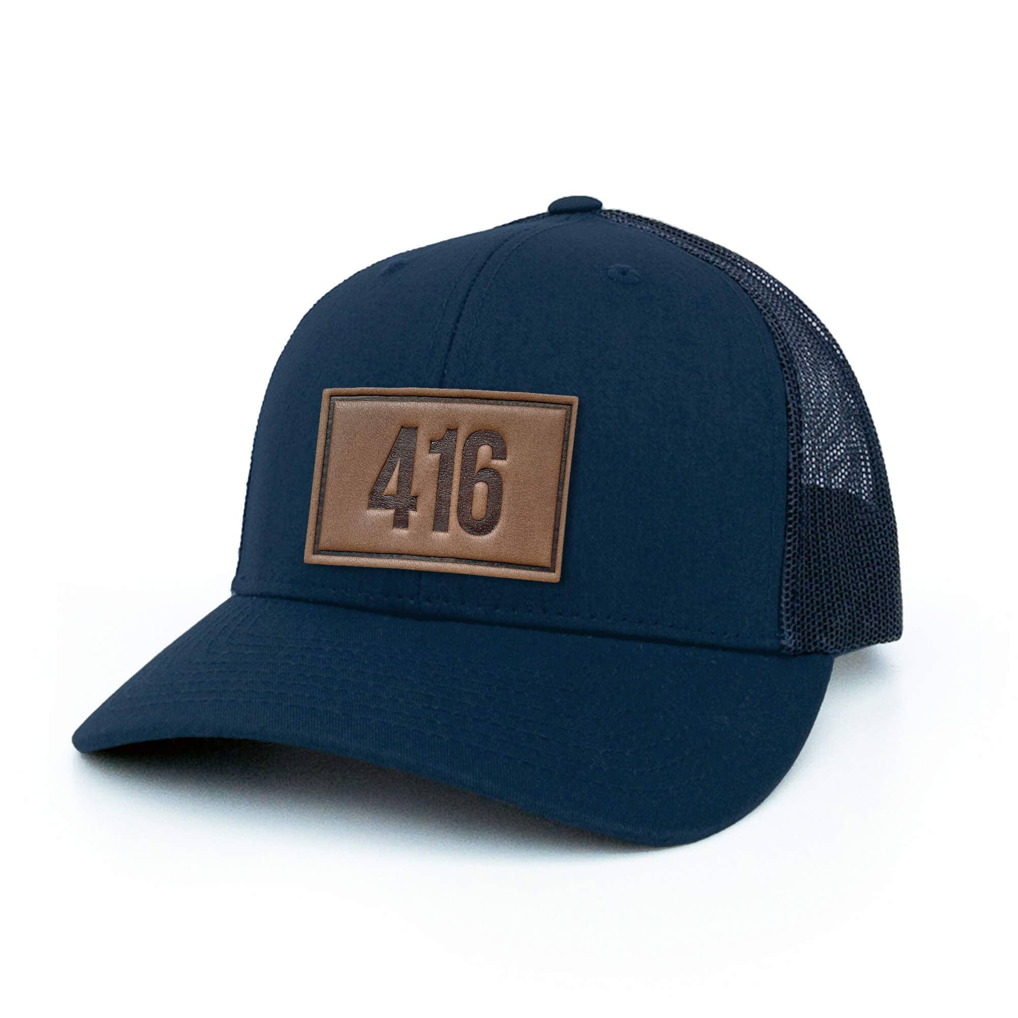 Byward Outfitters - Wholesale Trucker Hat - Unisex - Area Codes - Custom Text Leather Trucker Patch1