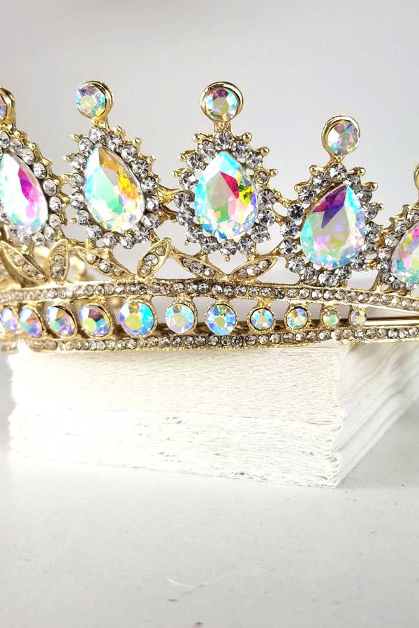 Chicas - Wholesale Tiara - Women's - One Size Fits All Metal Tiara With Jewel Rhinestones HT879-15