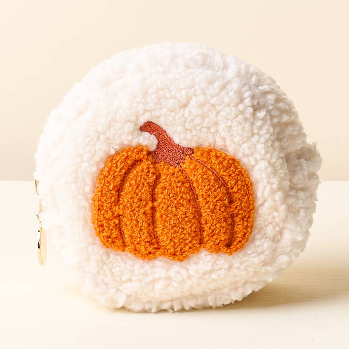 Teddy Pouch-Circle-Pumpkin for wholesale by The Darling Effect