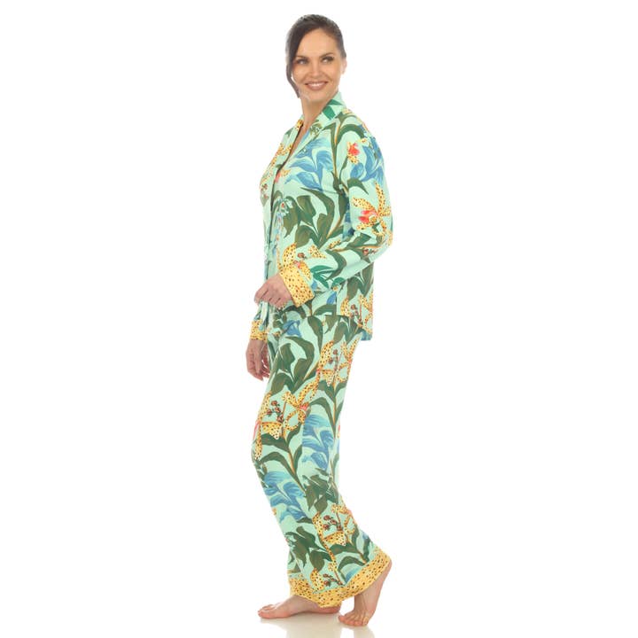 WHITE MARK – wholesale Sleepwear set – Women's – Women's Two Piece Wildflower Print Pajama Set15