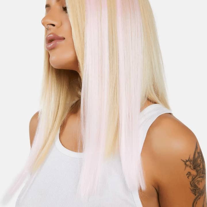 Roze Marshmallow Blossom Pink Glow In The Dark haarverlengingsclips, 3 stuks voor groothandel op Faire1