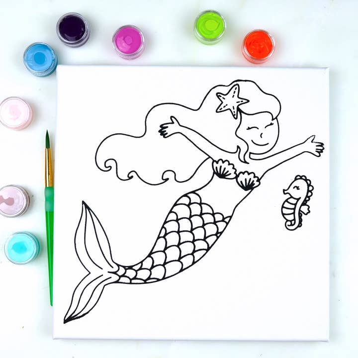 Canvas Painting Kit - Mermaid for wholesale by Twirling Bird Creative