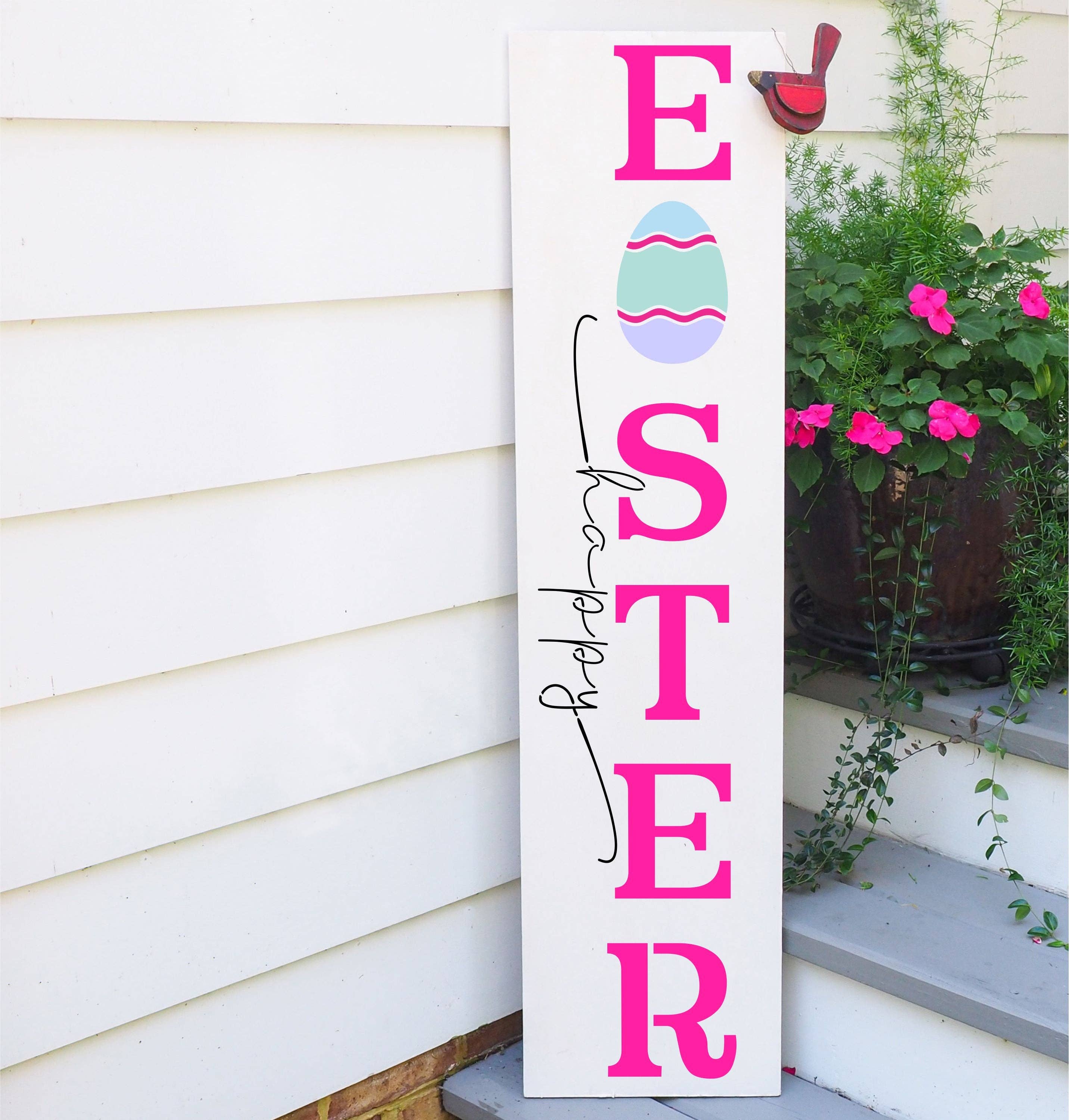 Barn Star Painting - Wholesale Stencil/Craft Die - Happy Easter Porch Stencil For Wood Sign - Reuseable Stencil - Vertical - 10" x 50"1