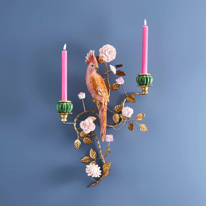 Chandelier Perroquet Orange/Or 39,5 x 12 x 59 cm pour la vente par WERNS