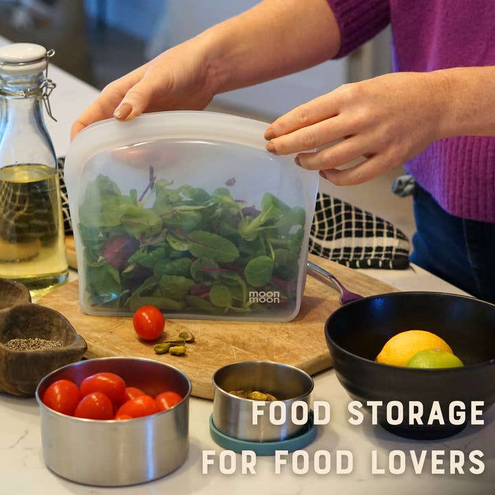 Moonmoon - Wholesale Food storage wrap/bag - Reusable Silicone Food Bags - Curve 1200 ml (2 Pack)1