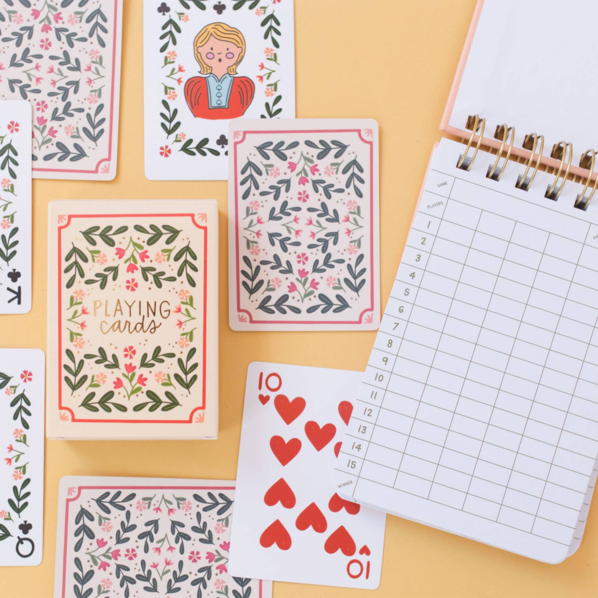 Pippi Post - Wholesale Playing Cards - Floral Game Night Set of Playing Cards & Notebook1