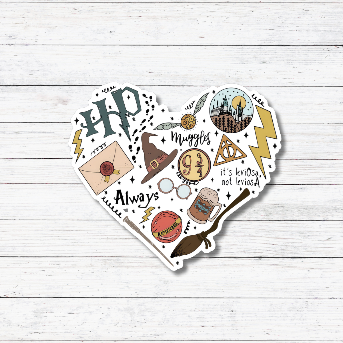 Oily Graphic Creations – Adesivo por atacado – Colagem de Corações HP - Autocolante/Íman de Harry Potter 21