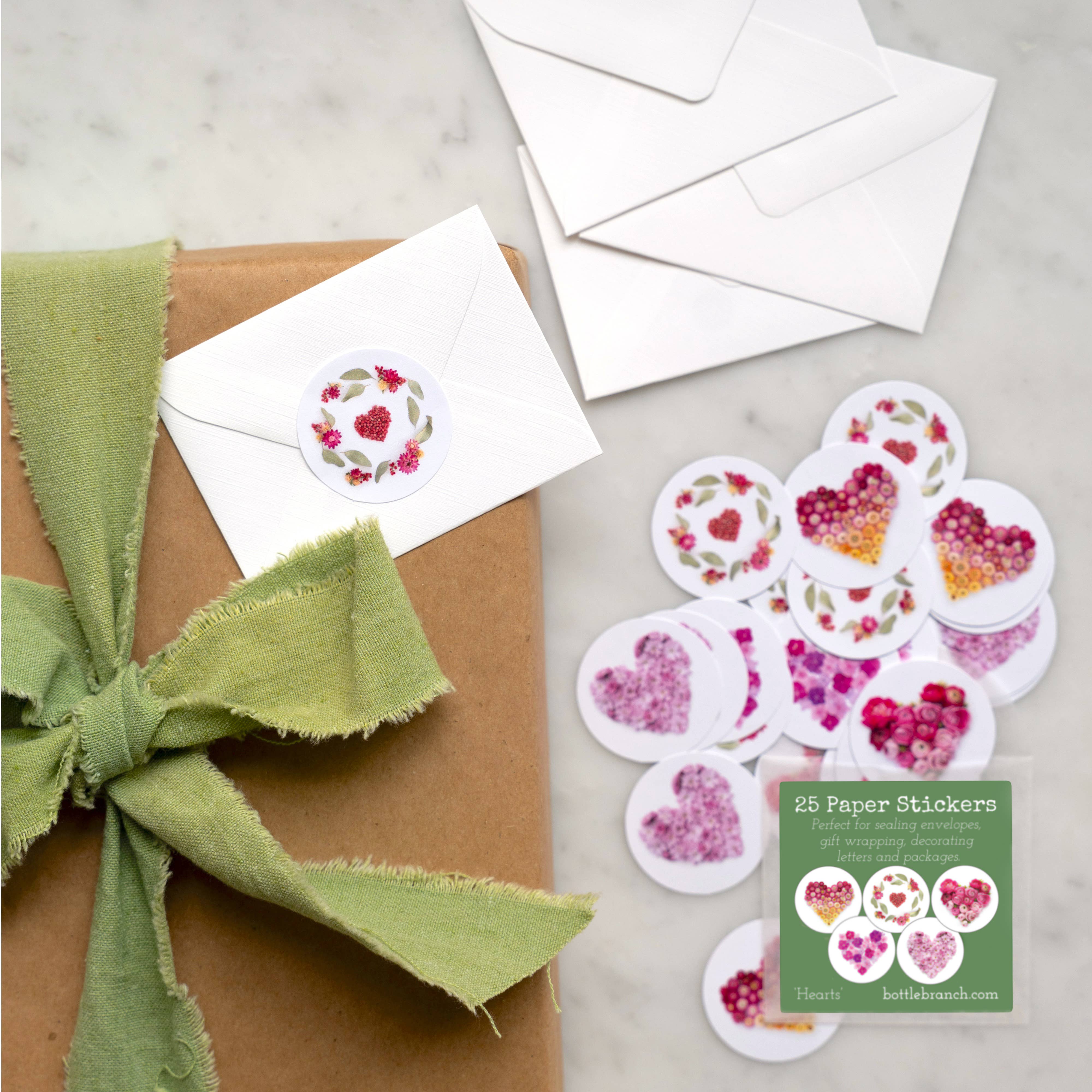 Bottle Branch - Wholesale Sticker - Valentine’s Heart Floral Stickers – Pink Botanical Stickers4