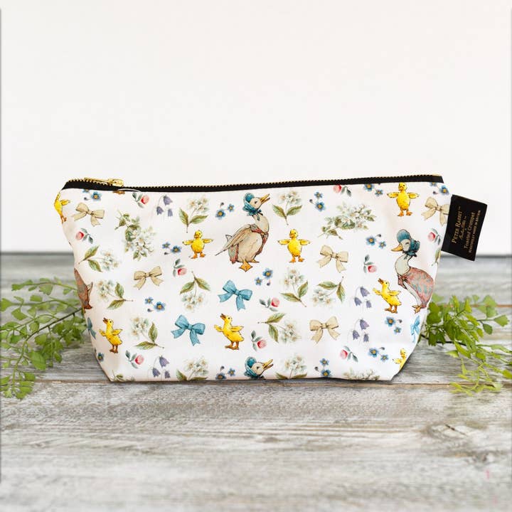 Jemima Puddle-Duck "Bows & Bonnets" (Pure) Wash Bag for wholesale by Toasted Crumpet