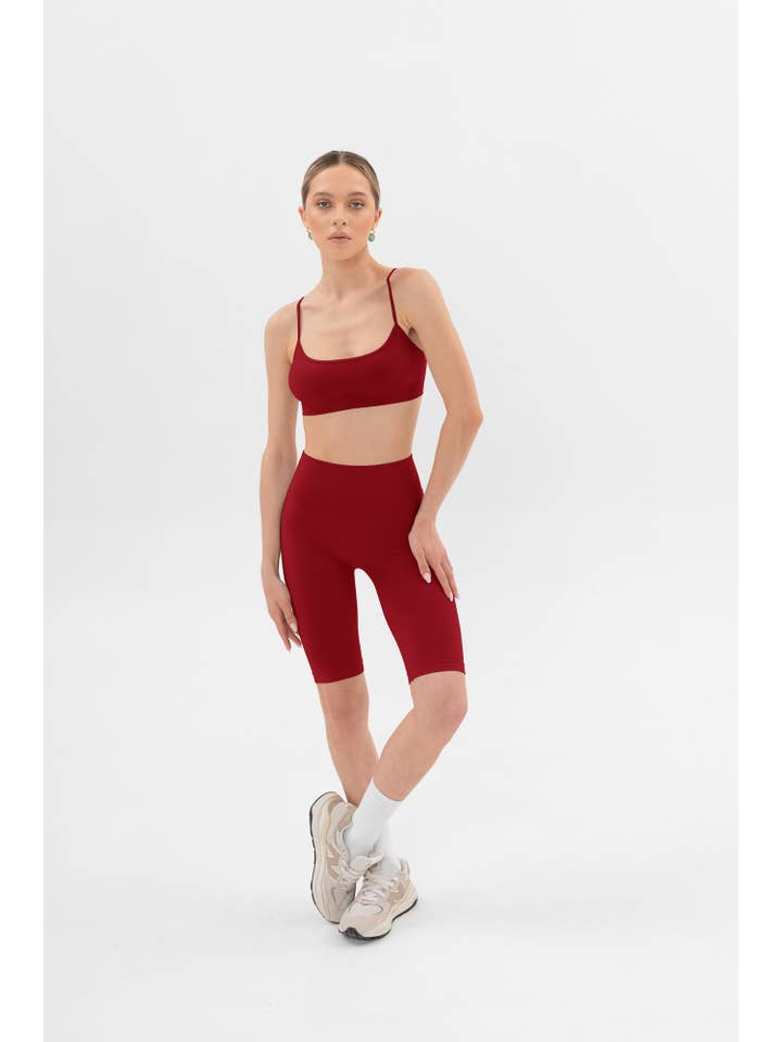 SIAWEAR - Wholesale Athletic Shorts - Women's - Leggings Bike Shorts 120 den. ROYAL RUBY Yoga Pilates 🇮🇹2