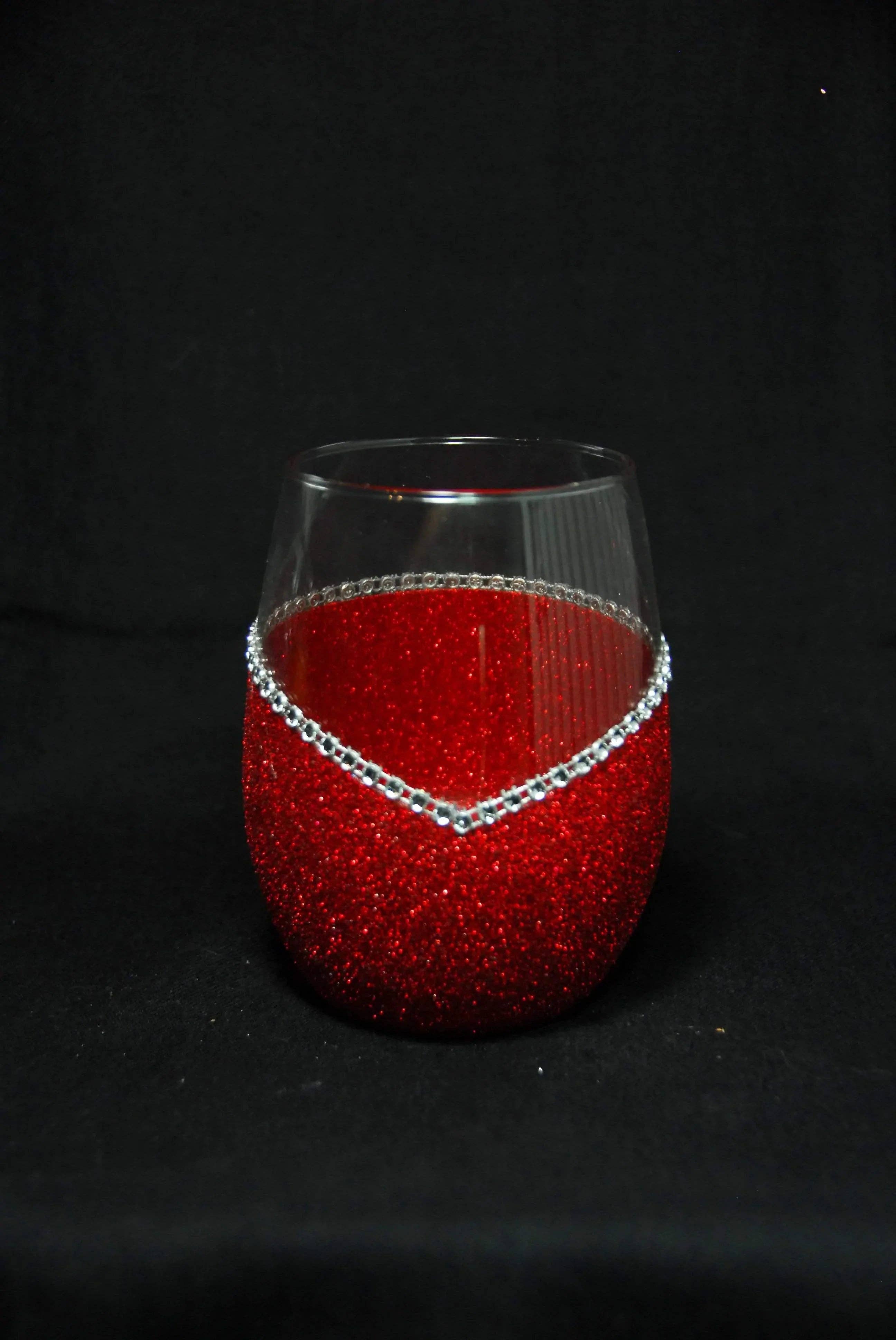 WineyBitches.Co - Wholesale Wine Glass - Valentine Schmalentine – Bling Glitter Glass Wine Glasses (Anti-Valentine’s Day Collection)22