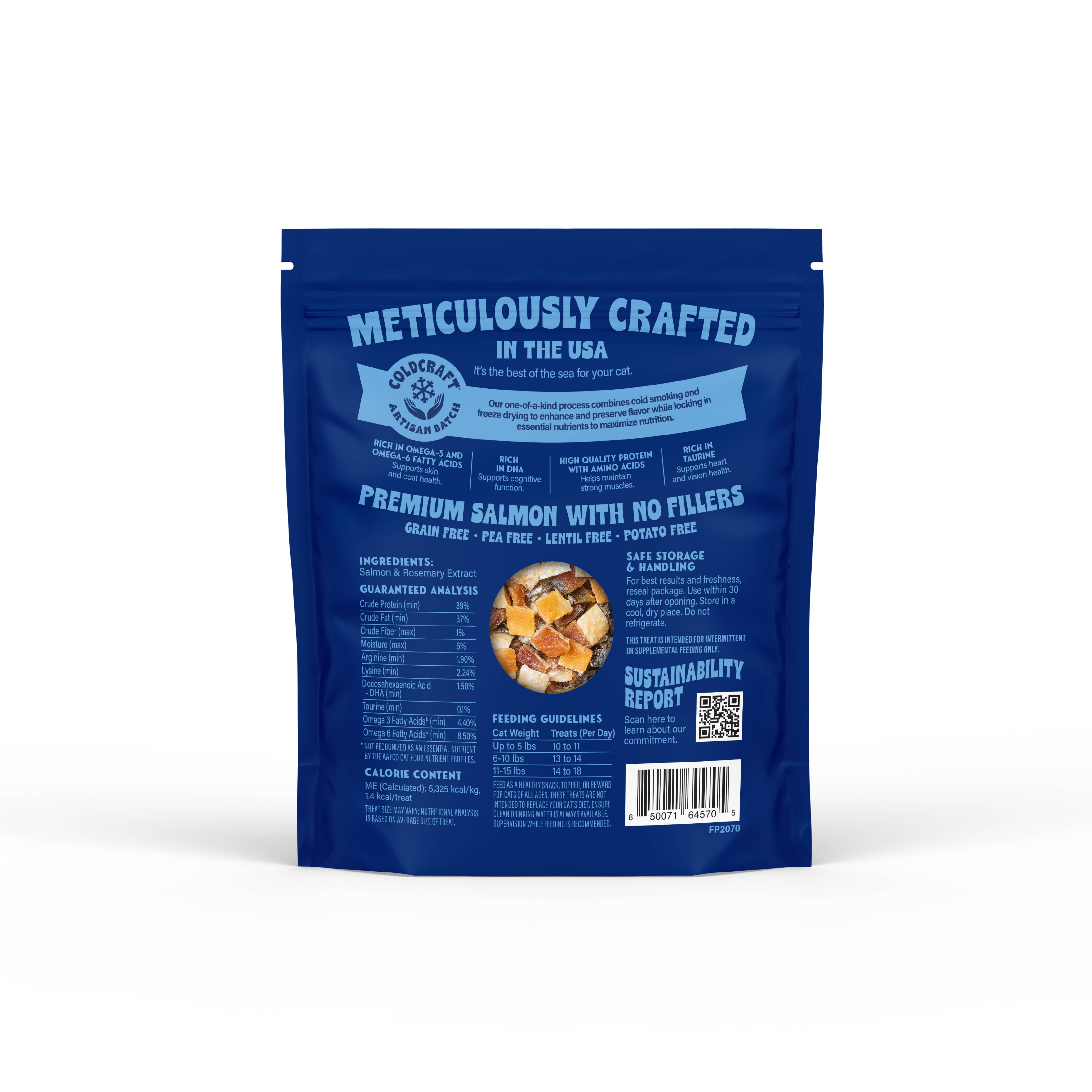 Finfare Pet Foods - Wholesale Pet Treats - Cat - Freeze-Dried Salmon Skin Bites for Cats, 1.3oz1