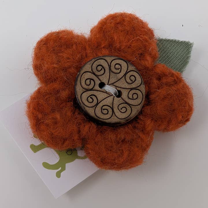 The Felted Dog - Wholesale Brooch - Felted Flower Pin1