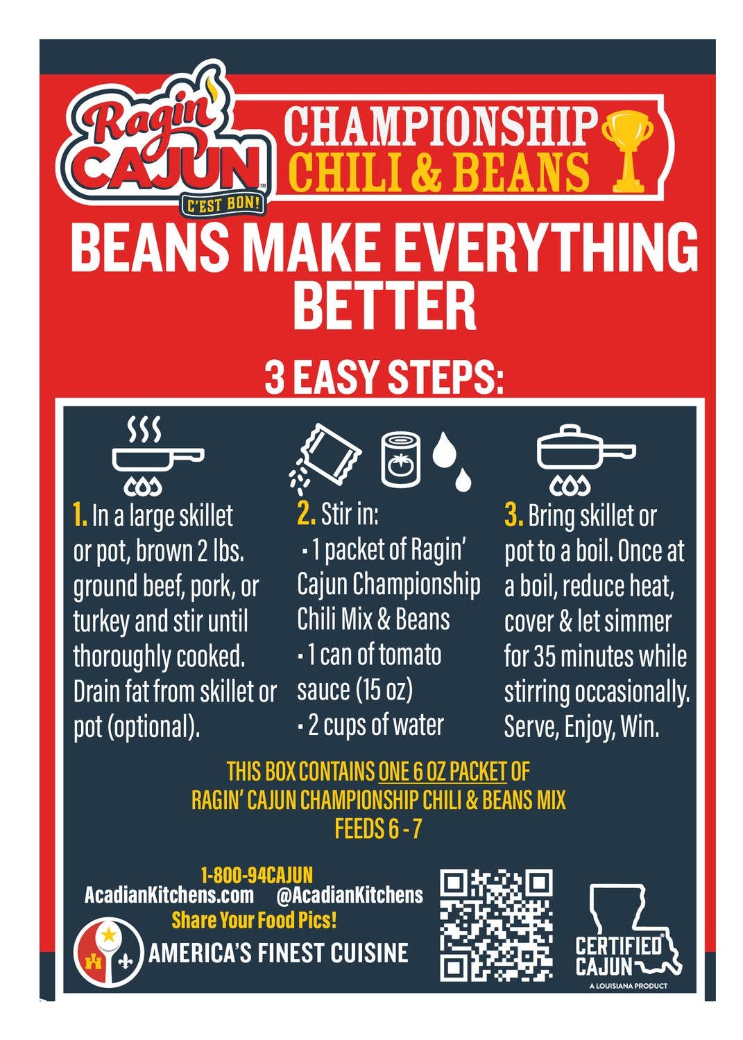 Ragin' Cajun - Wholesale Gedroogde kruidenmix - Ragin' Cajun Championship Chili met bonenmix2