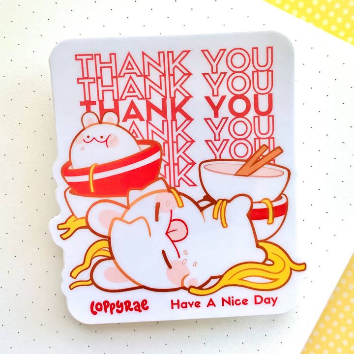 “Takeout” Vinyl Sticker for wholesale by Loppy Rae