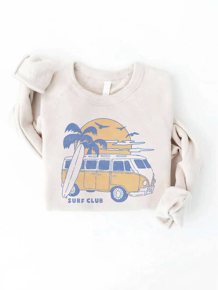 OAT COLLECTIVE - Wholesale Graphic Sweatshirt - Women's - SURF CLUB Graphic Sweatshirt6