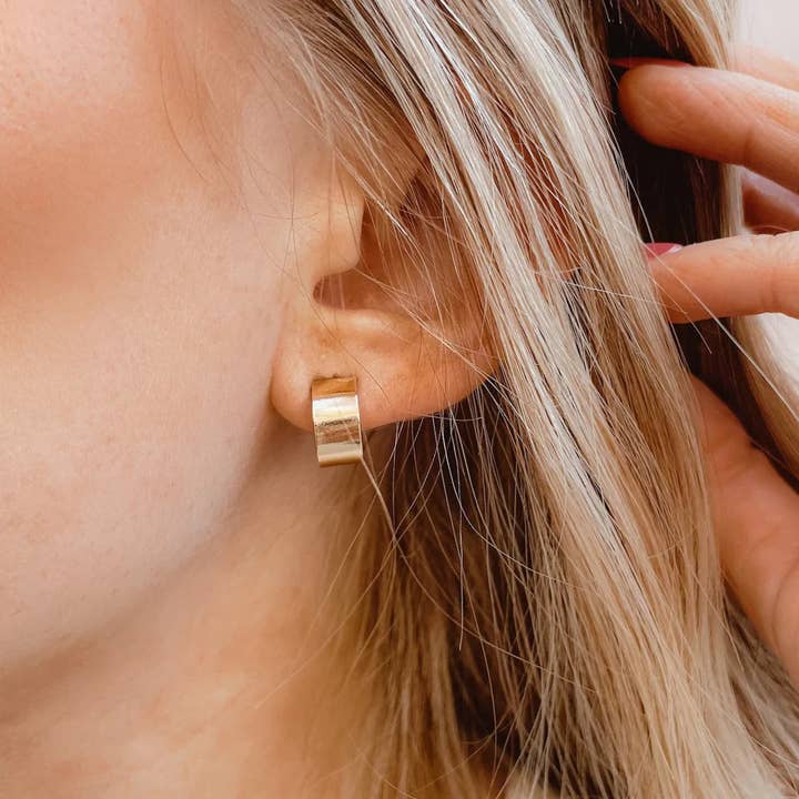 Barberry & Lace Handmade Jewelry - Wholesale Huggie Earrings - Thick Huggie Hoop Earrings | 14k Gold Fill & Sterling Silver