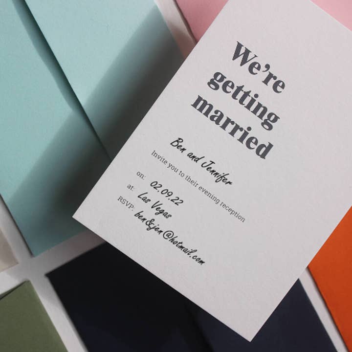 Diy Typographic Evening Reception Wedding Invites for wholesale by Twenty two east