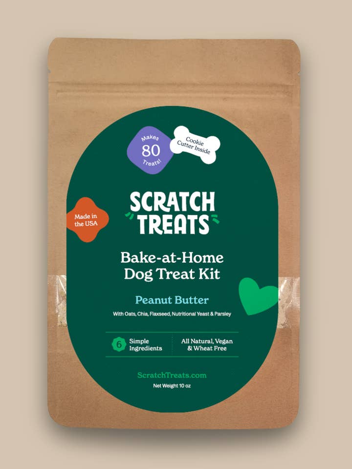 Bake-At-Home Dog Treat Kit - Peanut Butter - Makes 80 Treats for wholesale by Scratch Treats
