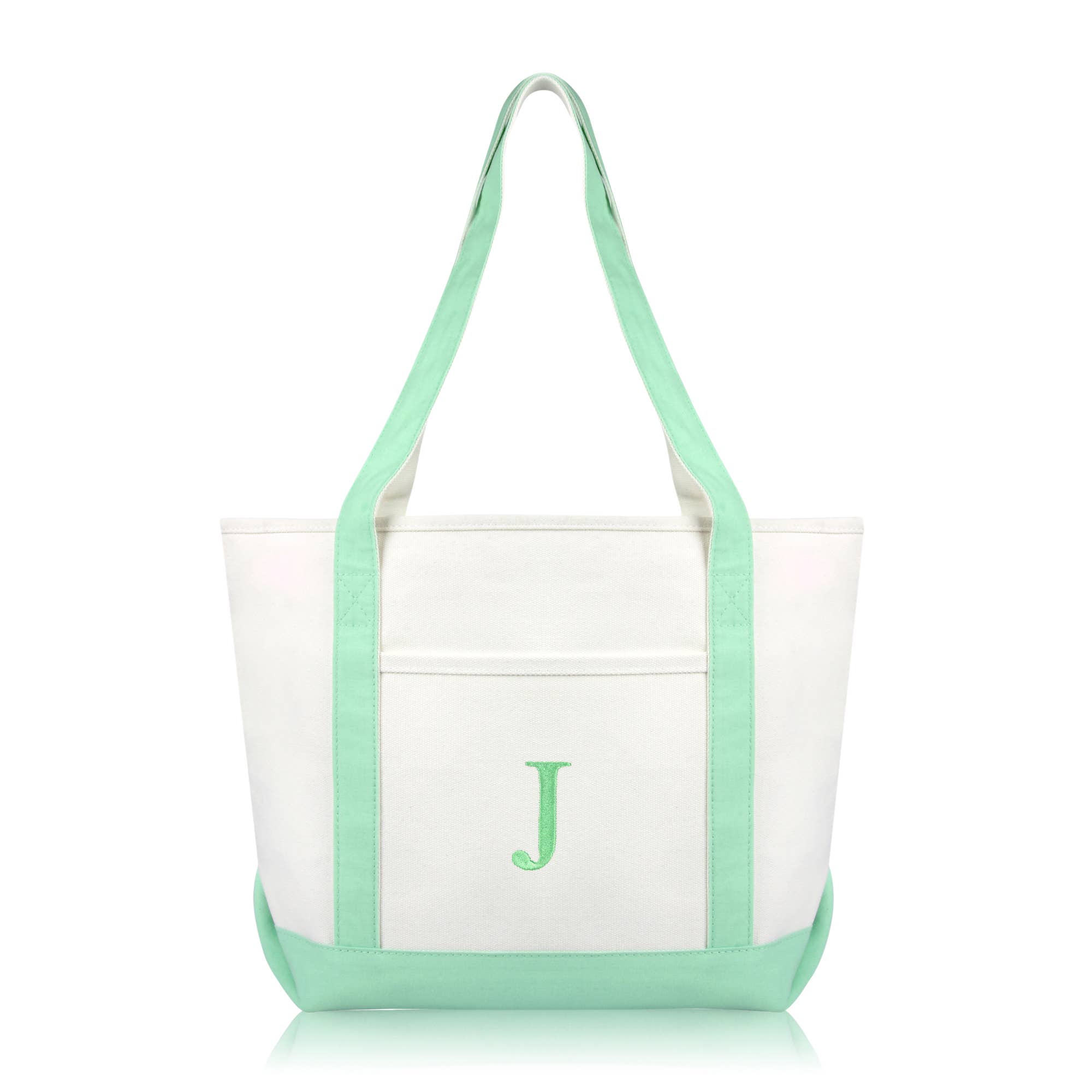 Dalix - Wholesale Tote Bag - Women's - DALIX Medium Personalized Tote Bag Monogram Letter J27