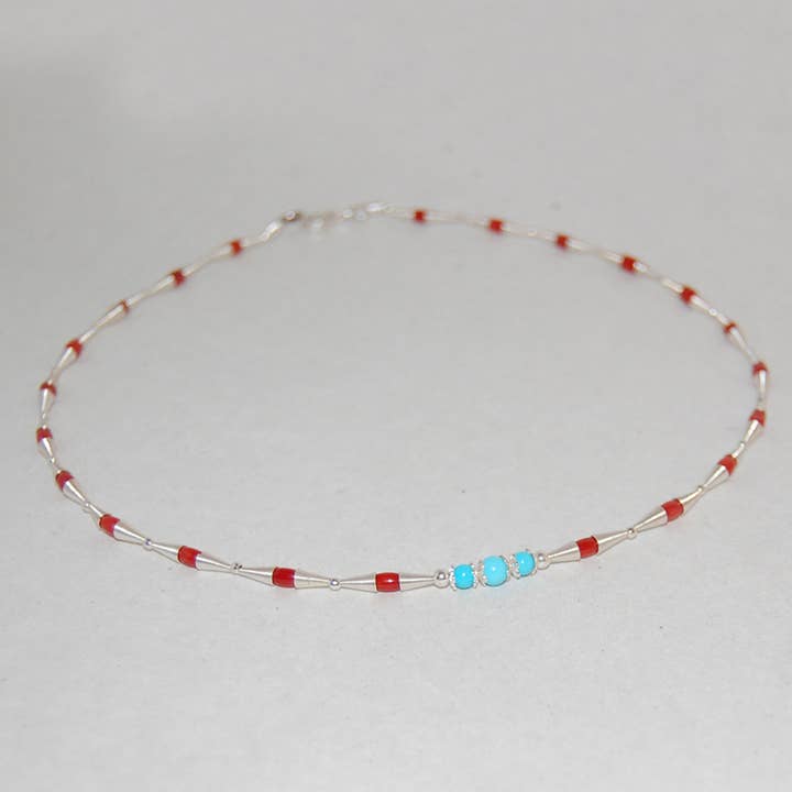 Sød koral halskæde med turkis for engroshandel hos Kreitto jewels