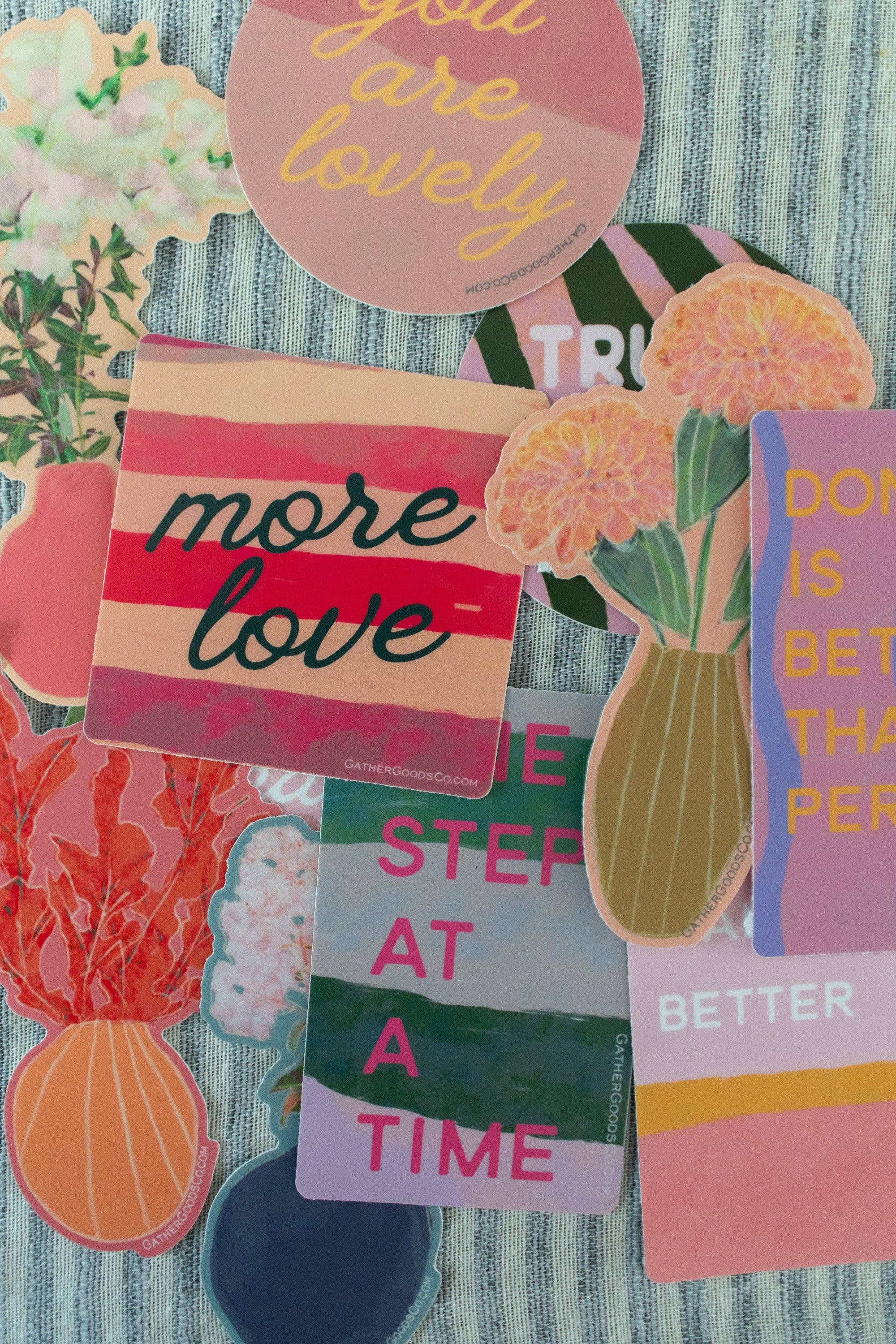 Gather Goods Co - Cards, Coasters, Tea Towels, Art, Mugs - Wholesale Sticker - Done is Better Than Perfect Sticker1