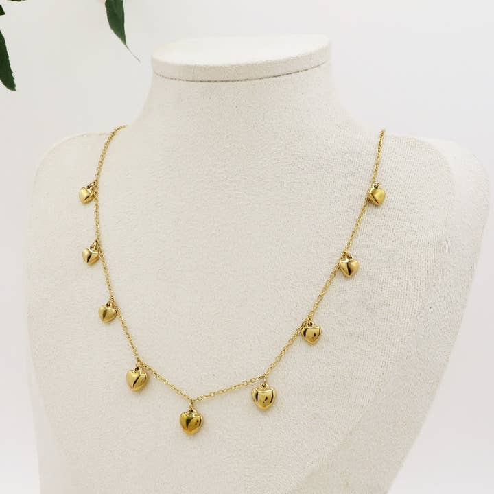 Daemon srls - Wholesale Pendant/Charm Necklace - VIDA ~ Collana ACCIAIO INOSSIDABILE con cuoricini bombe'3