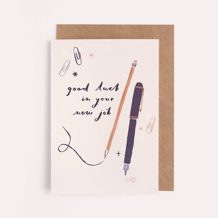 Sister Paper Co. – wholesale Gratulationskort – New Job Pencil Card | Nytt jobbkort | Grattis kort