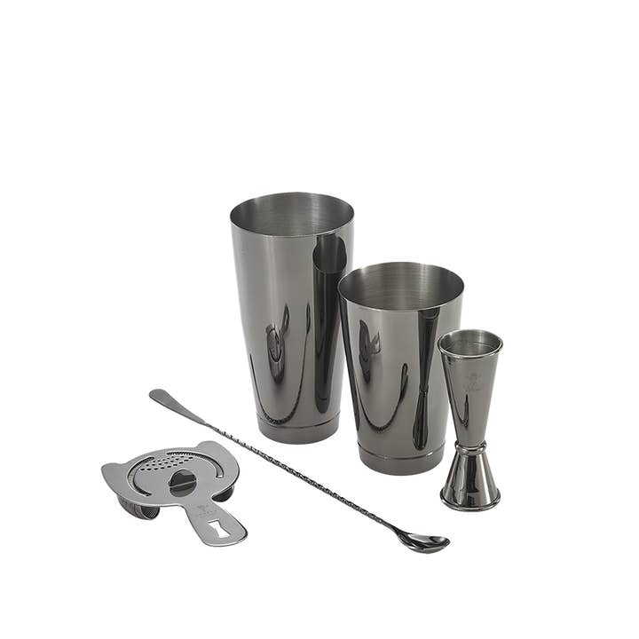 Barfly Mixology Gear & Mercer Culinary - Wholesale Bar Tool - Barfly M37101 Basics Cocktail Set, 5-Piece, Gun Metal Black