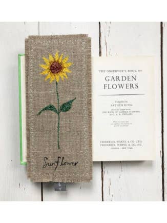 Sunflower Embroidered Bookmark for wholesale by Sarah Becvar Design