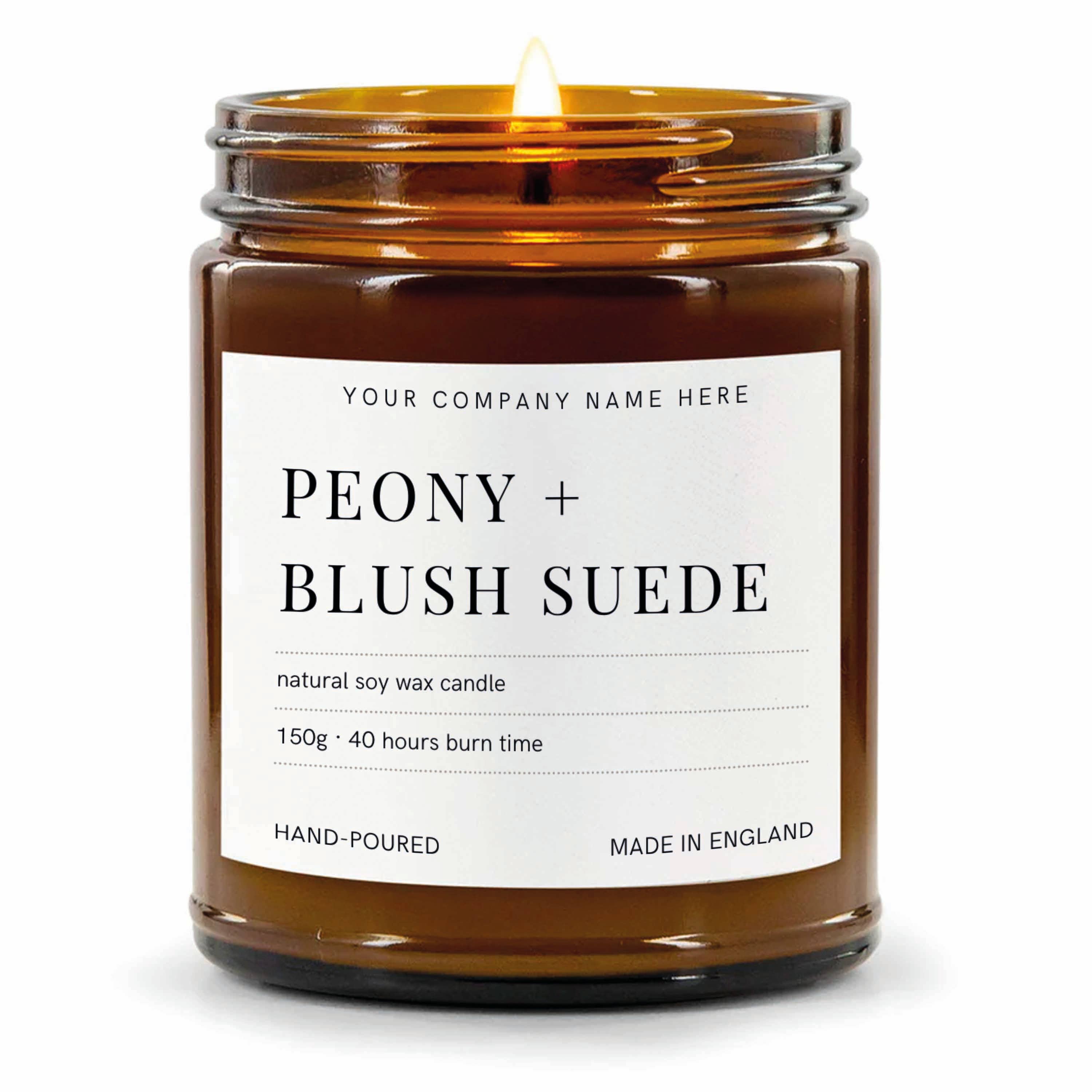 Candle Drop – wholesale Jar/filled candle – Label Style 5 | Wholesale White Label Soy Candle | Amber Jar2