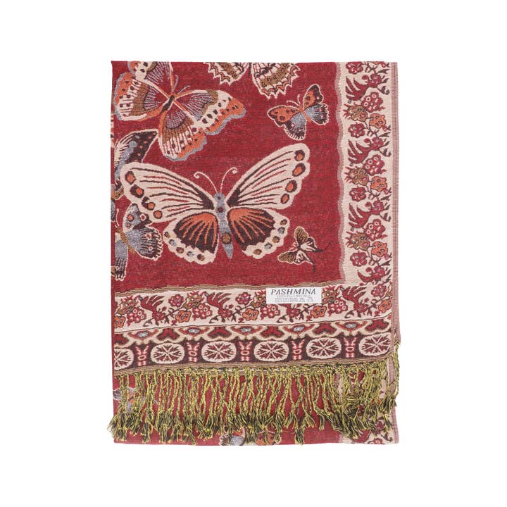 ASSORTED Bohemian Floral Butterfly Pashmina Shawl for wholesale on Faire7