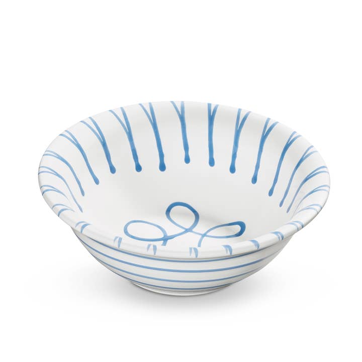 Blue flamed salad bowl (diameter 20 cm) for wholesale by Gmundner Keramik Handels GmbH