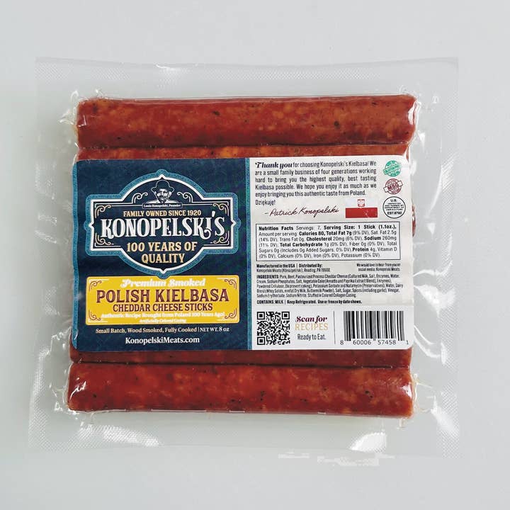 Konopelski Meats - Wholesale Sausage - Konopelski Meats Kielbasa Snack Sticks w/ Cheese - 32 - 8 oz