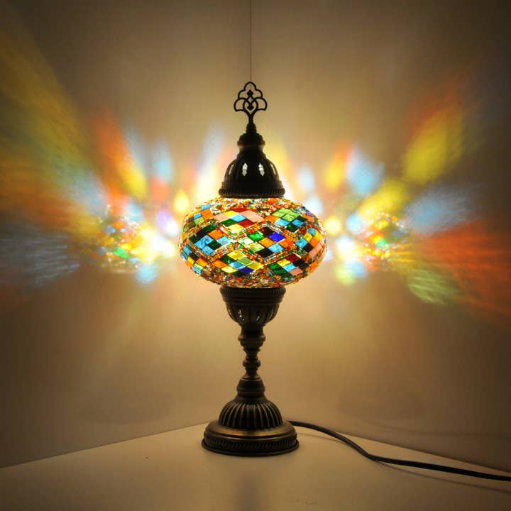 Turkish Lamp Depot - Wholesale Accent/Desk Lamp - Assorted Mosaic Turkish Lamps - 12 Pcs Bundle
