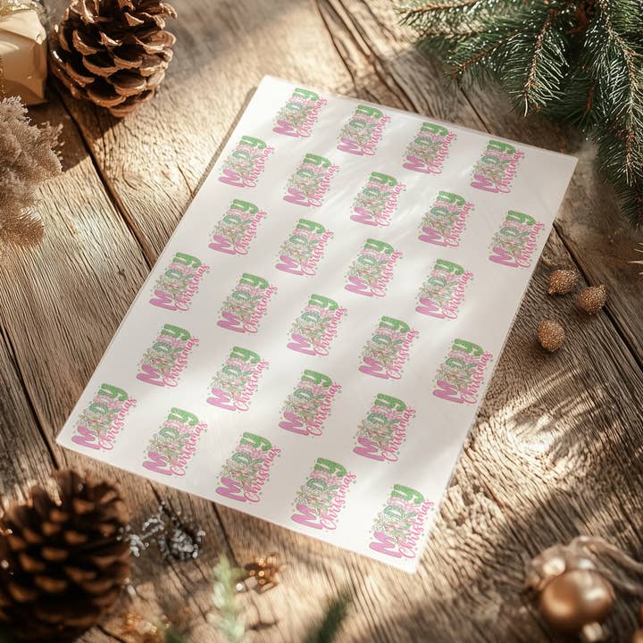 Merry Christmas Printed Vellum Sheets Paper Packs Translucent A4 Tracing Paper for wholesale by House of Binky