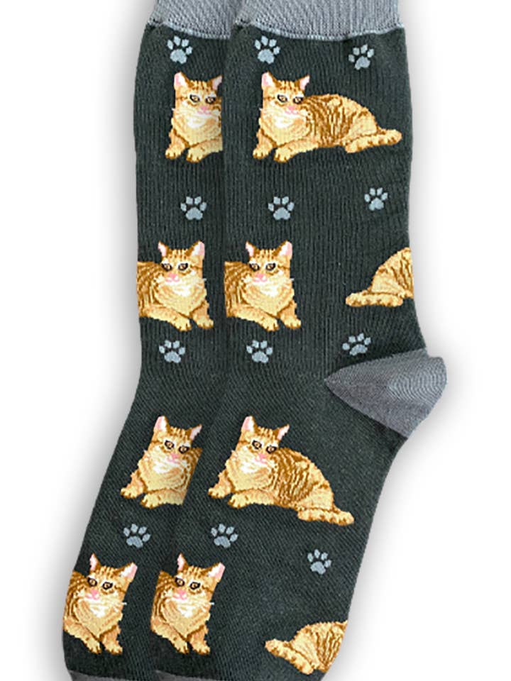 E&S Pets - Wholesale Socks - Unisex - Orange Tabby Cat Socks - Unisex - Fun Novelty Dog Socks1