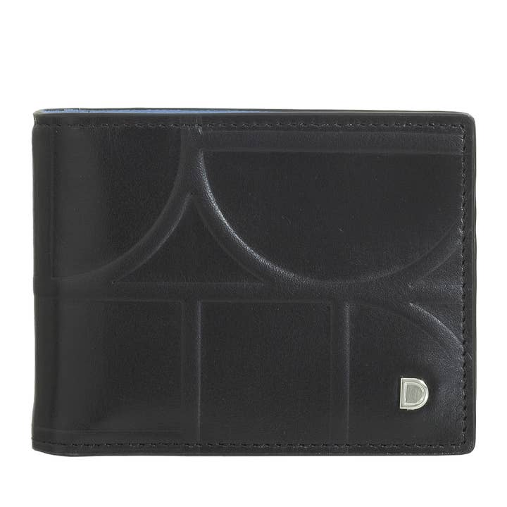 Porte-monnaie à pince à billets RFID pour homme en cuir Dudu Noir_bleu pastel pour la vente par dudu